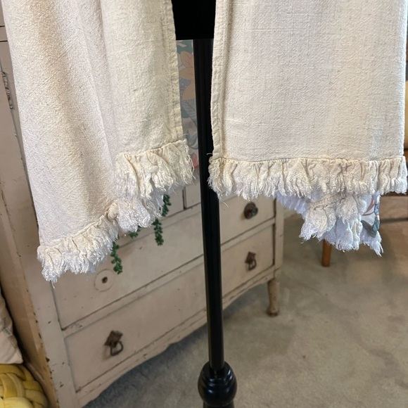 Umgee M/L Linen Kimono Fringe Sleeve And Hem Beautiful Boho Floral Pattern Nice! - Picture 5 of 8